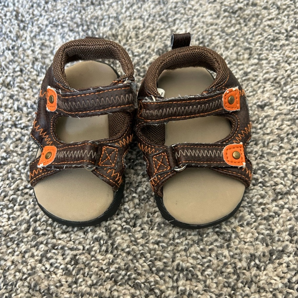 Brown and Orange Kids Sandals
